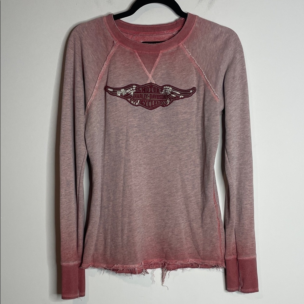 Harley-Davidson | Women's Heavily Distressed Long Sleeve Tee Size Small